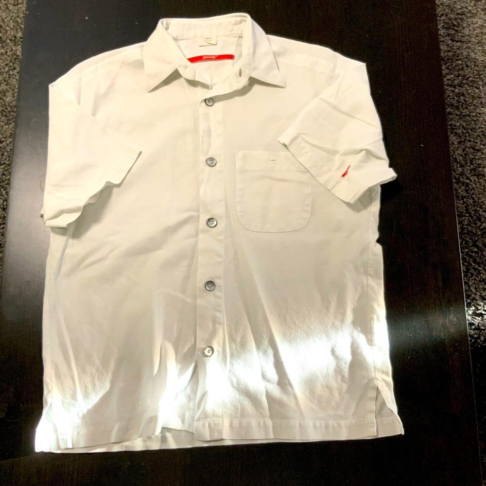 SIGNUM Button Up Shirt Men's medium Short Sleeve white Front Pocket